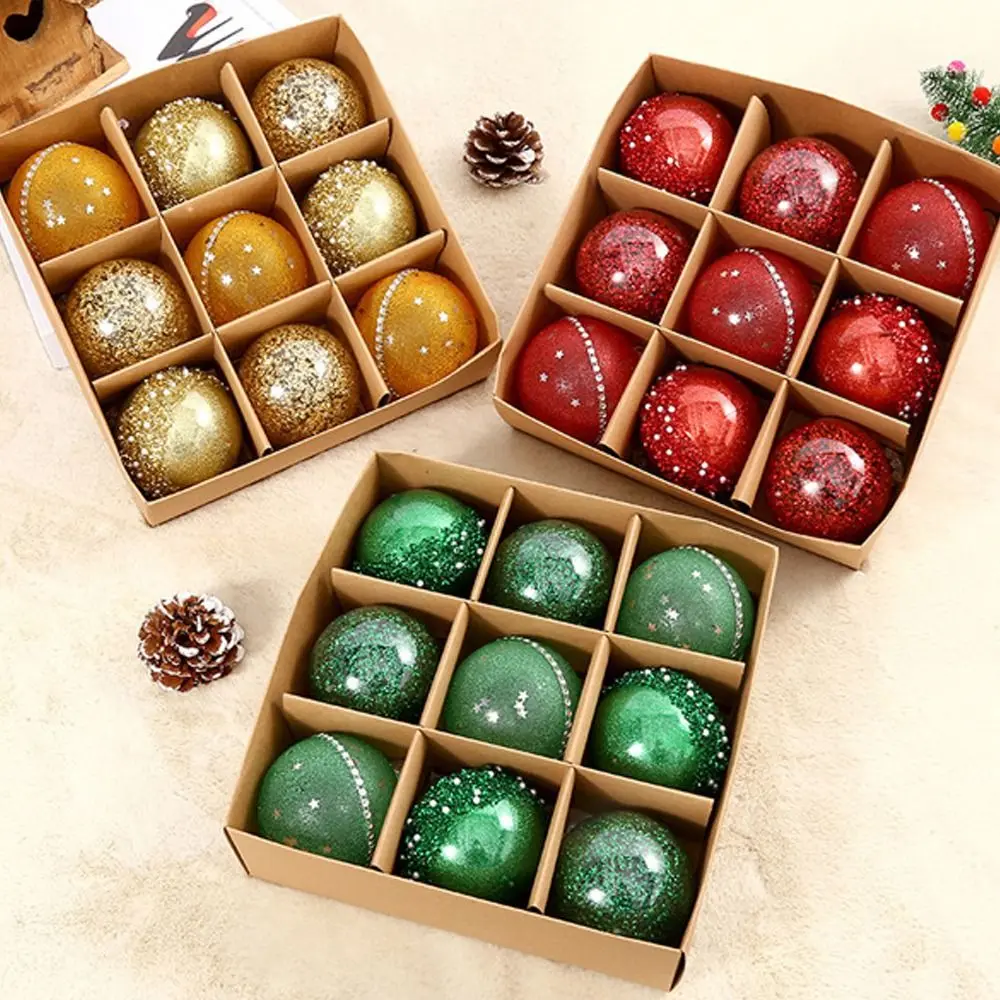 9pcs 8cm Christmas Balls Set PET Shatterproof Christmas Hanging Balls Exquisite Reusable Christmas Tree Ornaments
9pcs 8cm Christmas Balls Set PET Shatterproof Christmas Hanging Balls Exquisite Reusable Christmas Tree Ornaments