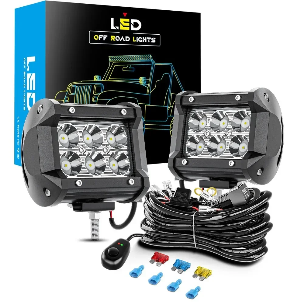 4-дюймовая светодиодная лента 6LED18W Внедорожный фонарь с комплектом жгутов управления Светодиодный рабочий свет
4-дюймовая светодиодная лента 6LED18W Внедорожный фонарь с комплектом жгутов управления Светодиодный рабочий свет