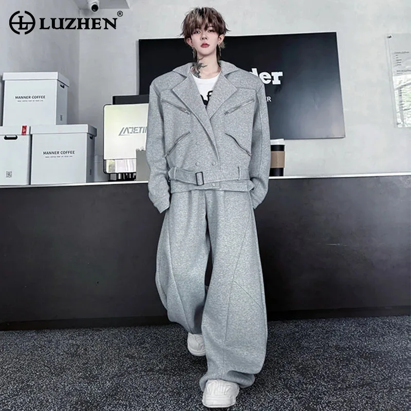 LUZHEN 2025, осенний новый пиджак на молнии с поясом, мужские уличные однотонные мешковатые повседневные брюки, мужские комплекты из двух предметов JY3609
LUZHEN 2025, осенний новый пиджак на молнии с поясом, мужские уличные однотонные мешковатые повседневные брюки, мужские комплекты из двух предметов JY3609