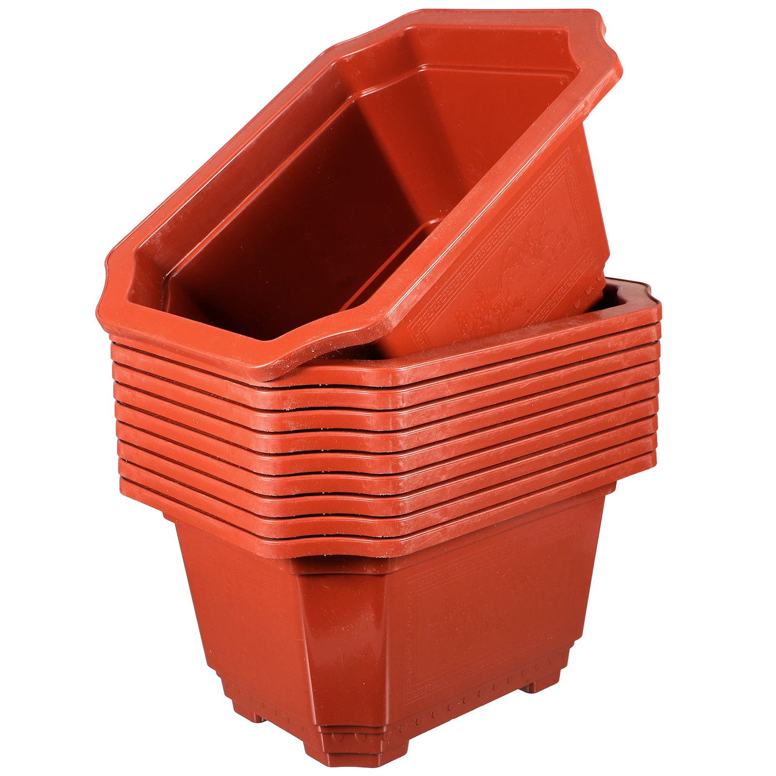 10 Pcs Thickened Flower Pot Large Rectangular Bonsai Planting Container Plastic Square Planter Gardening Household Practical
10 Pcs Thickened Flower Pot Large Rectangular Bonsai Planting Container Plastic Square Planter Gardening Household Practical