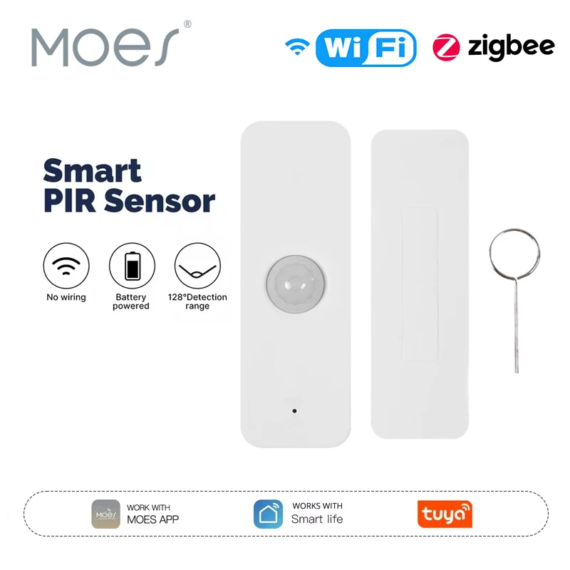 MOES Tuya WiFi/ZigBee Smart PIR Sensor Human Body Infrared Motion Detector Home Security Scene Linkage Automation Battery Power
MOES Tuya WiFi/ZigBee Smart PIR Sensor Human Body Infrared Motion Detector Home Security Scene Linkage Automation Battery Power
