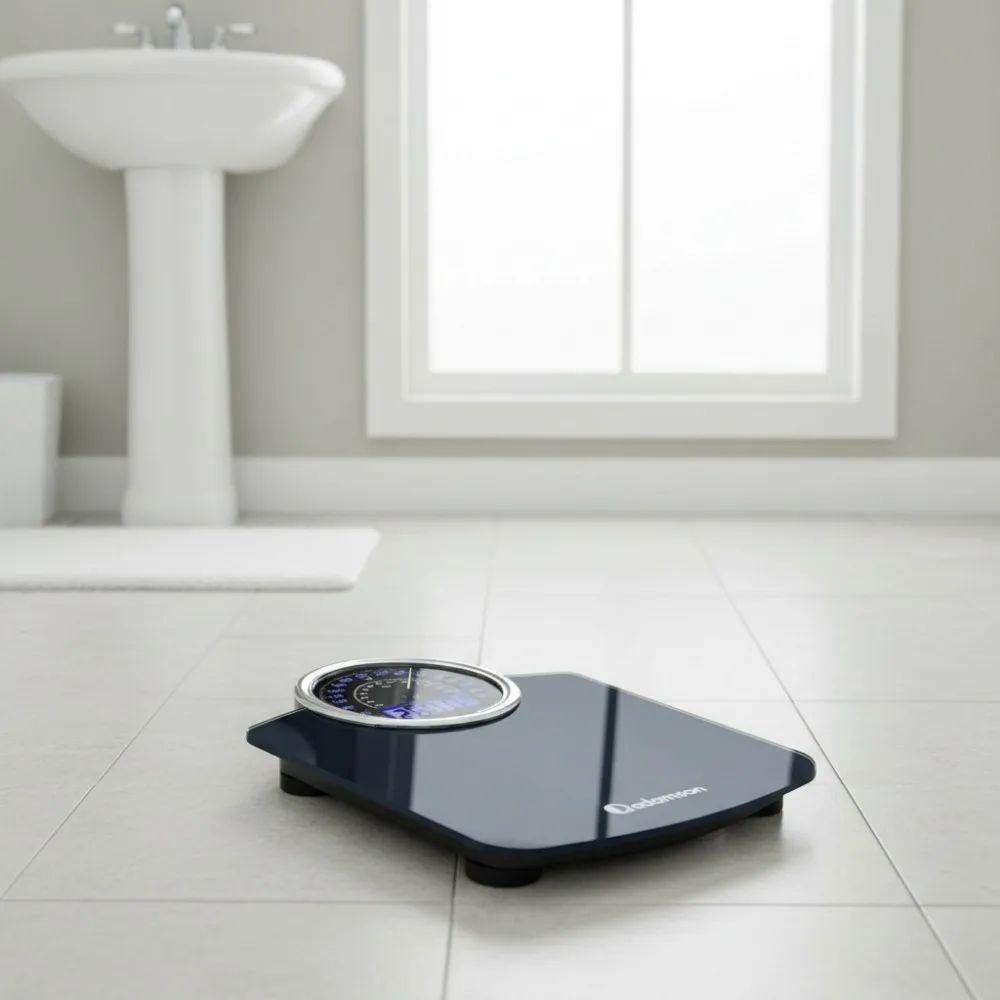 Hybrid 2-in-1 Analog & Digital Bathroom Scale - 400lb Capacity, Tempered Glass Platform, Large Backlit Display
Hybrid 2-in-1 Analog & Digital Bathroom Scale - 400lb Capacity, Tempered Glass Platform, Large Backlit Display