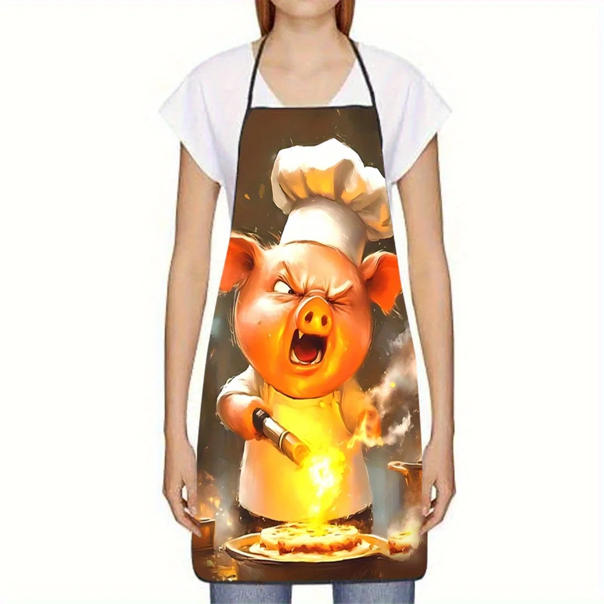 Fun Pig-Chef Cooking Print Sleeveless Polyester Kitchen Apron - Durable, Easy-Clean, Ideal for Cooking, Baking, Grilling
Fun Pig-Chef Cooking Print Sleeveless Polyester Kitchen Apron - Durable, Easy-Clean, Ideal for Cooking, Baking, Grilling