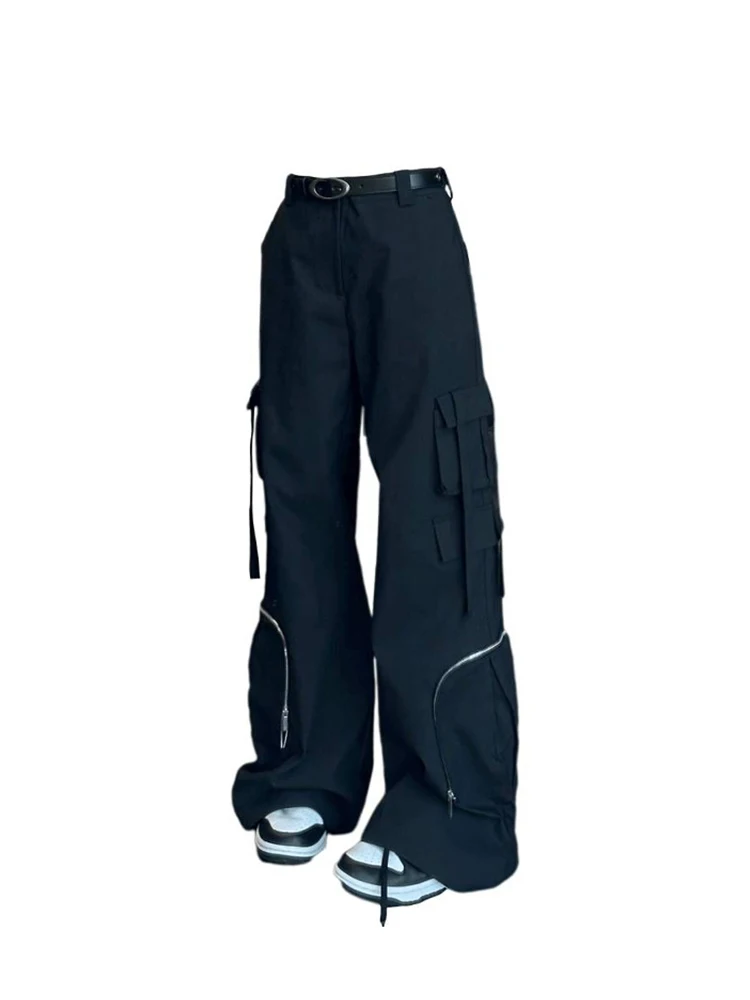 Multi-Pocket Black Color Women Cargo Pants Y2K Retro High Street Fashion Female Casual Wide Leg Trousers American Style Vintage
Multi-Pocket Black Color Women Cargo Pants Y2K Retro High Street Fashion Female Casual Wide Leg Trousers American Style Vintage