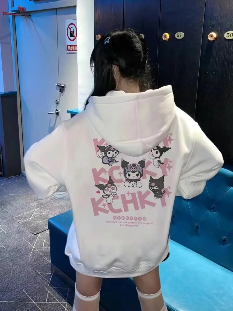 Japanese Cartoon Kuromi Letter Printed Hoodies Women Cute Loose Casual Versatile Tops K Pop Clothes Sweatshirt Streetwear Women
Japanese Cartoon Kuromi Letter Printed Hoodies Women Cute Loose Casual Versatile Tops K Pop Clothes Sweatshirt Streetwear Women