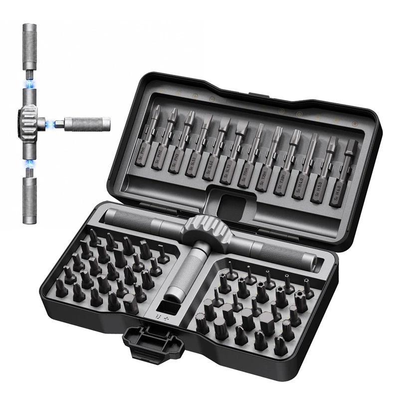 64 in 1 Magnetic Ratchet Screwdriver Set T Handle Ratchet Screwdriver Kits for Home Daily Repair Precision Electrical Appliance
64 in 1 Magnetic Ratchet Screwdriver Set T Handle Ratchet Screwdriver Kits for Home Daily Repair Precision Electrical Appliance