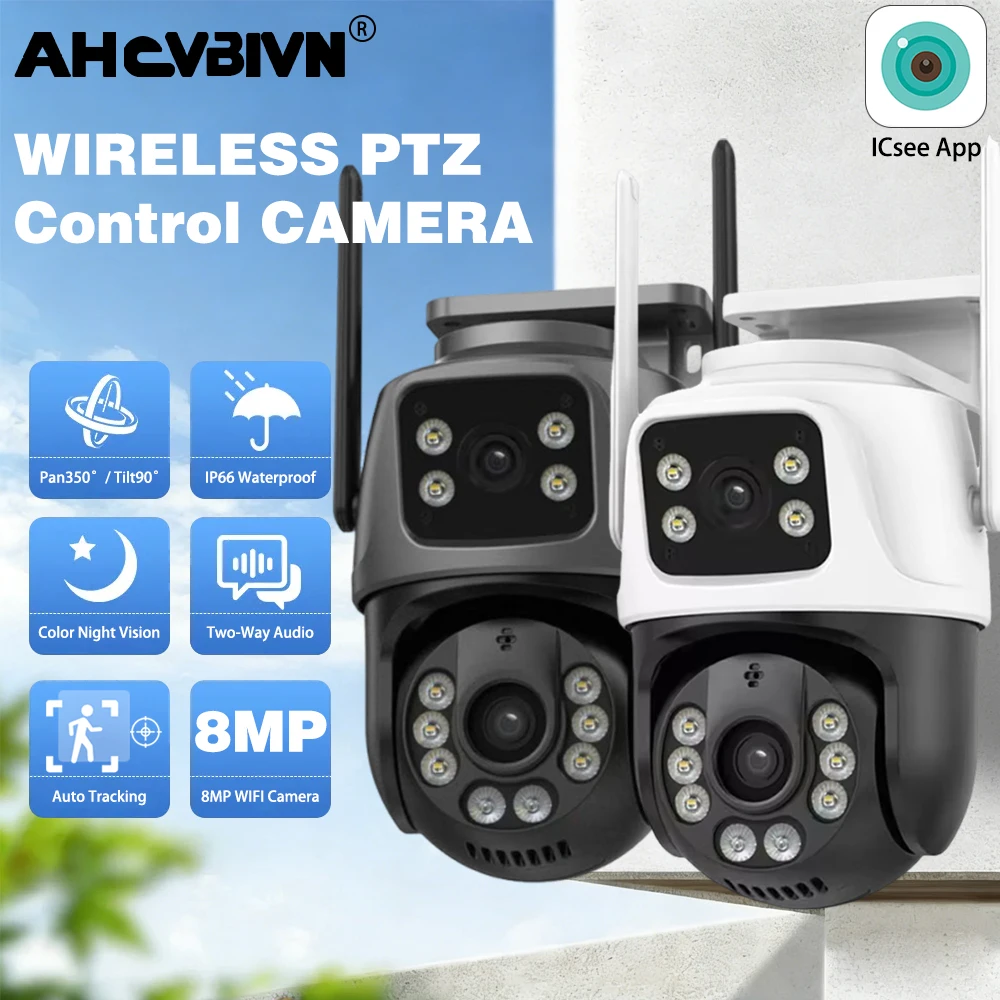 Новая 4K 8MP Wi-Fi PTZ-камера для улицы, 4MP с двумя объективами и двумя экранами, AI-отслеживание, IP-камера видеонаблюдения с аудио и видео, P2P iCsee
Новая 4K 8MP Wi-Fi PTZ-камера для улицы, 4MP с двумя объективами и двумя экранами, AI-отслеживание, IP-камера видеонаблюдения с аудио и видео, P2P iCsee