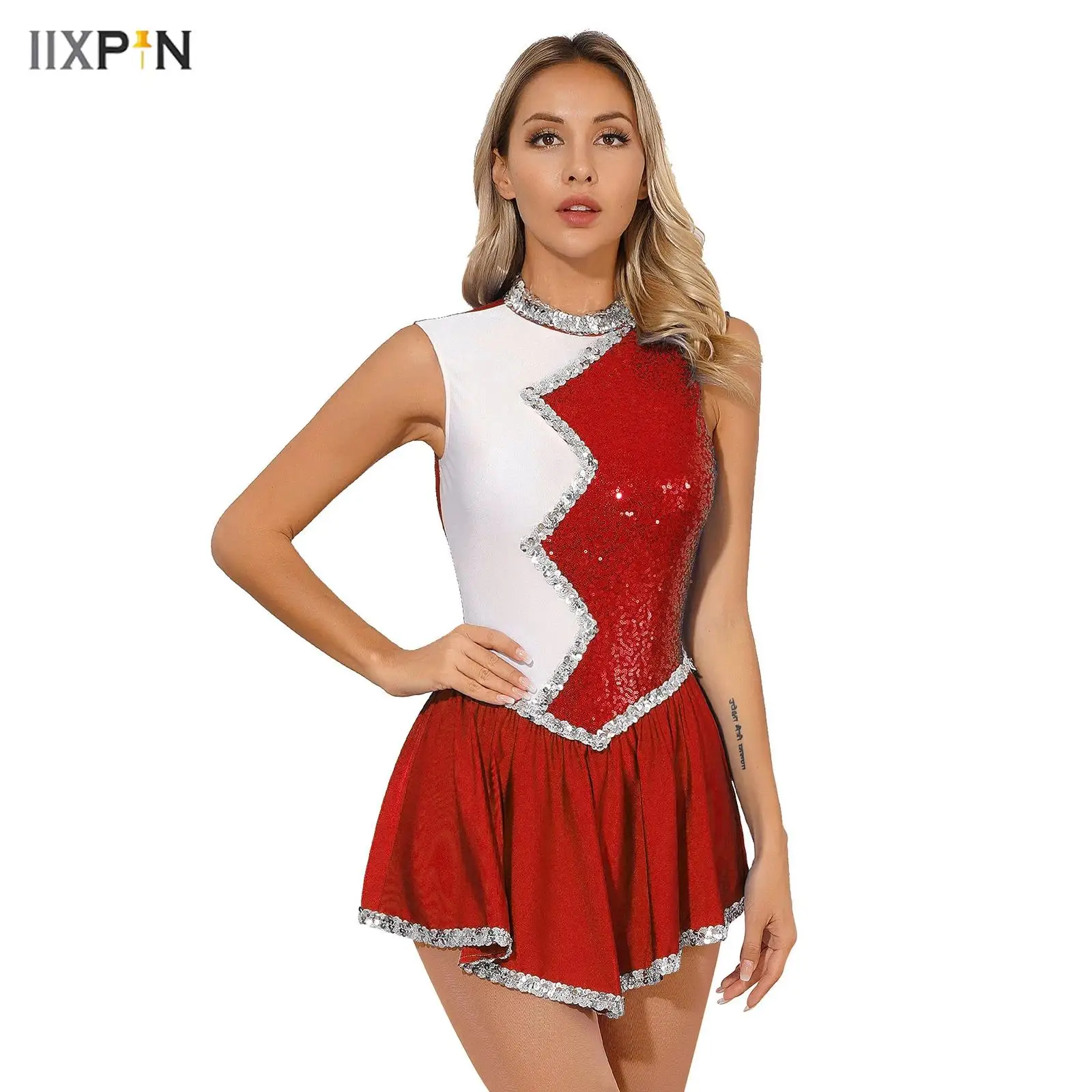 Figure Skating Dress Womens Ballet Tutu Lyrical Dance Performance Costume Sleeveless Shiny Sequin Patchwork Dress Dancewear
Figure Skating Dress Womens Ballet Tutu Lyrical Dance Performance Costume Sleeveless Shiny Sequin Patchwork Dress Dancewear