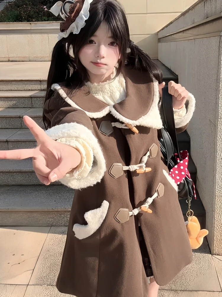 Деревянное шерстяное пальто на пуговицах, женское осенне-зимнее японское пальто, милая школьная дизайнерская верхняя одежда, милый прямой крой, длинное...
Деревянное шерстяное пальто на пуговицах, женское осенне-зимнее японское пальто, милая школьная дизайнерская верхняя одежда, милый прямой крой, длинное...