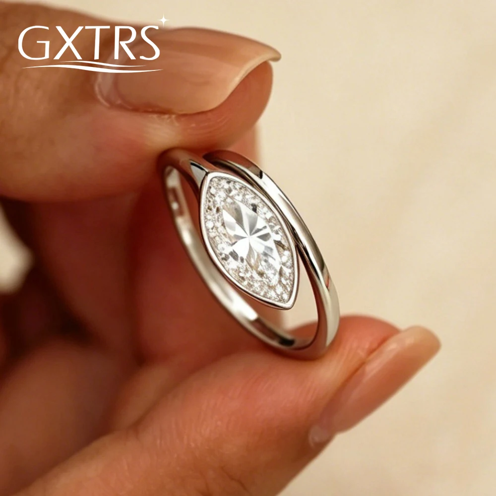 GXTRS 1/2CT Marquise Cut Moissanite Open Rings For Women 925 Sterling Silver Lab Diamond Wedding Party Band Fine Jewelry Gifts
GXTRS 1/2CT Marquise Cut Moissanite Open Rings For Women 925 Sterling Silver Lab Diamond Wedding Party Band Fine Jewelry Gifts