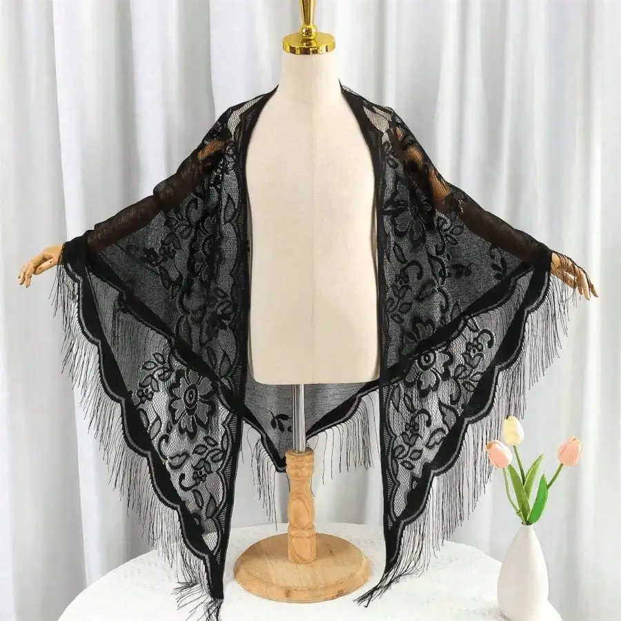 1pc Women's New Lace Fringe Shawl Scarf Lightweight Breathable Solid Color Triangular Scarf Headwraps Dress Accessory Wedding Party Bridesmaid Head Scarf Valentine's Day Valentines
1pc Women's New Lace Fringe Shawl Scarf Lightweight Breathable Solid Color Triangular Scarf Headwraps Dress Accessory Wedding Party Bridesmaid Head Scarf Valentine's Day Valentines
