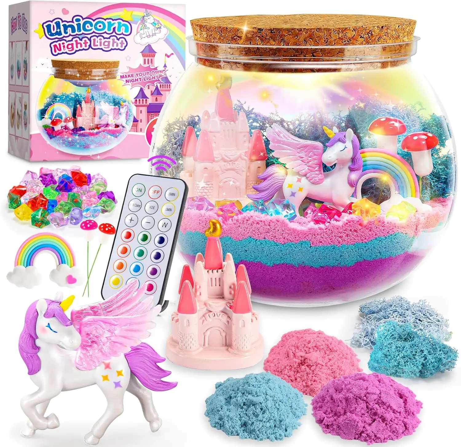 Girls Unicorn Art Set - DIY Glowing Glass Container Craft Kit - Creative Birthday Gift Toys
Girls Unicorn Art Set - DIY Glowing Glass Container Craft Kit - Creative Birthday Gift Toys