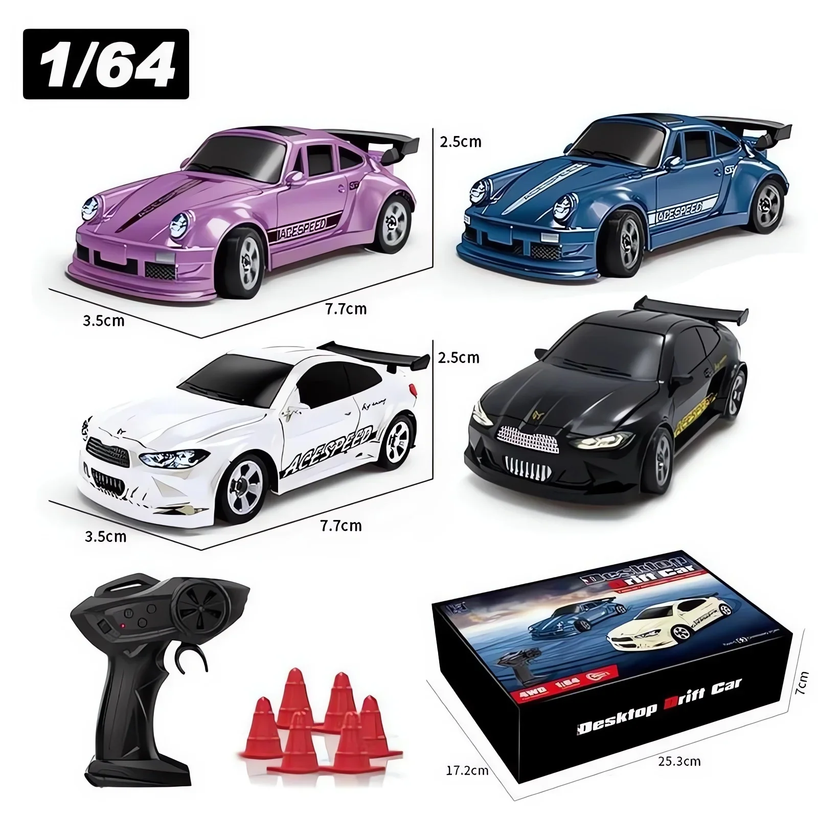 1/64 Mini Drift RC Car 4WD High Speed Racing RTR Radio Remote Control Model Car Indoor Hobby Toy for Boys Gift FQD23 FQD25
1/64 Mini Drift RC Car 4WD High Speed Racing RTR Radio Remote Control Model Car Indoor Hobby Toy for Boys Gift FQD23 FQD25