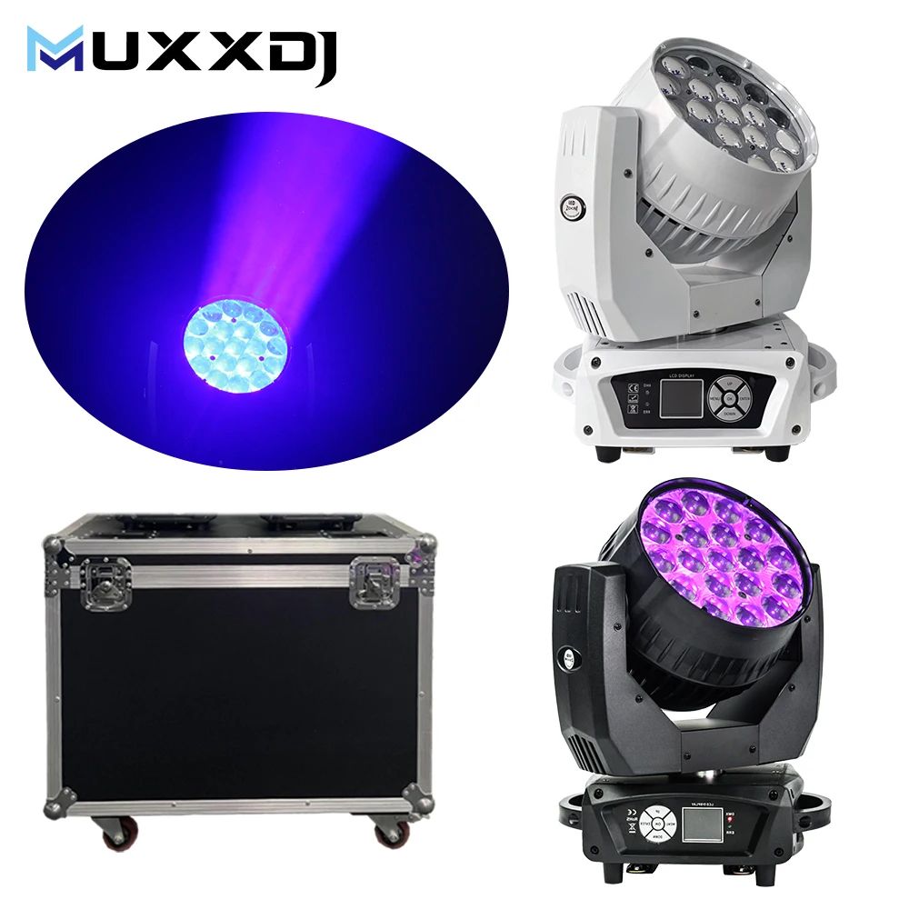 MUXXDJ 2pcs with case 19x15W RGBW Aura Moving Head Light Led Moving Head Wash Light for Party Stage Light
MUXXDJ 2pcs with case 19x15W RGBW Aura Moving Head Light Led Moving Head Wash Light for Party Stage Light