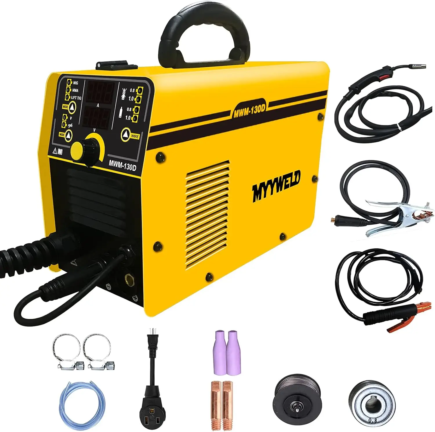 MIG Welder 110 220V Dual Voltage Gas Gasless multiprocess welder 4 in 1 Solid Wire Flux MIG Stick ARC Lift TIG IGBT Inverter
MIG Welder 110 220V Dual Voltage Gas Gasless multiprocess welder 4 in 1 Solid Wire Flux MIG Stick ARC Lift TIG IGBT Inverter