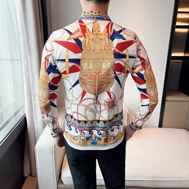 Nightclub Camisa Hombre Streetwear Luxury Retro Print Men Shirt Slim Long Sleeve Casual Shirt Social Business Formal Dress Shirt
Nightclub Camisa Hombre Streetwear Luxury Retro Print Men Shirt Slim Long Sleeve Casual Shirt Social Business Formal Dress Shirt