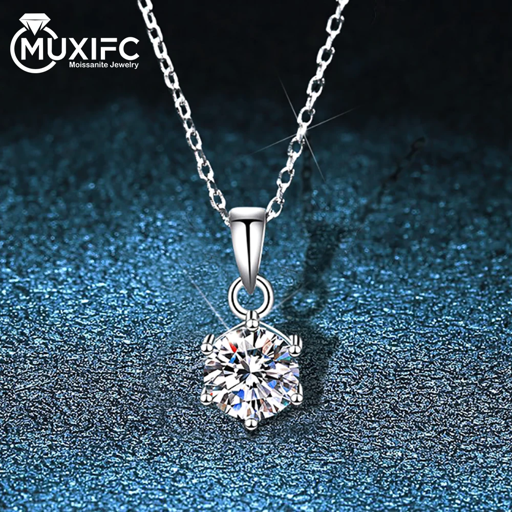 MUXIFC Luxury Round Moissanite Pendant Necklace D Color VVS1 Lab Diamond Wedding Neck Chain 925 Sterling Silver Fine Jewelry
MUXIFC Luxury Round Moissanite Pendant Necklace D Color VVS1 Lab Diamond Wedding Neck Chain 925 Sterling Silver Fine Jewelry