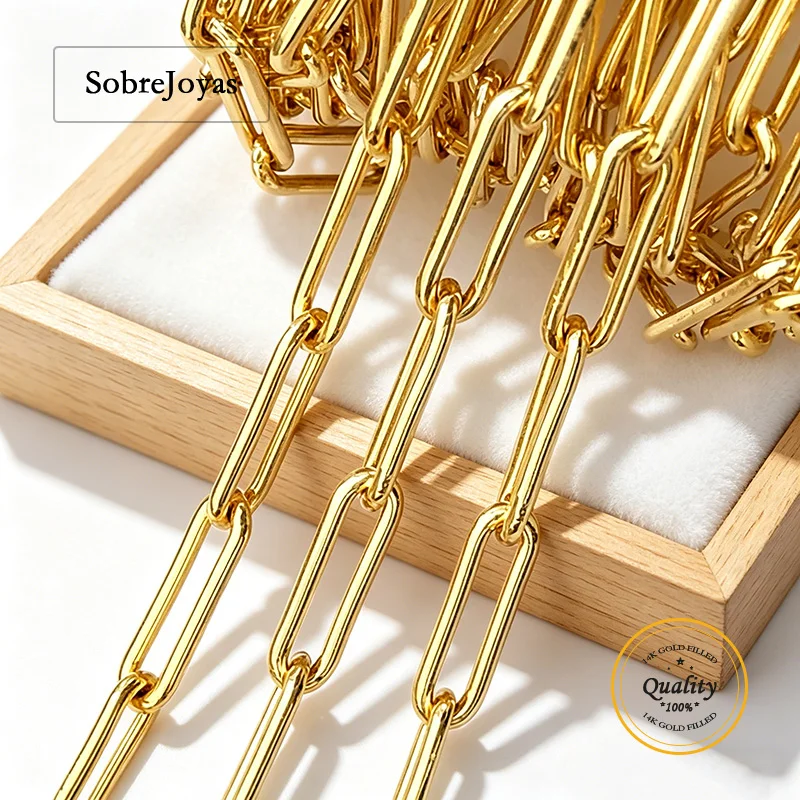 4x14mm Paperclip Chain Rectangle Cable Necklace 14K Gold Filled Unfinished for Jewelry Making Wholesale
4x14mm Paperclip Chain Rectangle Cable Necklace 14K Gold Filled Unfinished for Jewelry Making Wholesale