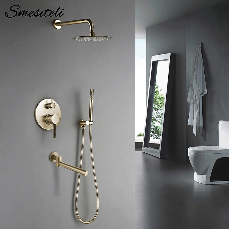 Hot And Cold Shower Faucet Concealed Wall Mounted 3 Functions 8-12 Inch Head shower Spout Handheld Shower Shower Rainfall System
Hot And Cold Shower Faucet Concealed Wall Mounted 3 Functions 8-12 Inch Head shower Spout Handheld Shower Shower Rainfall System