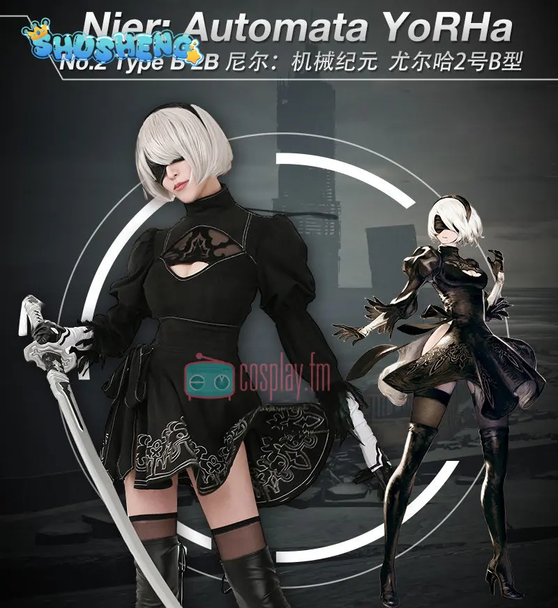 YoRHa No. 2 Type B Game Automata Cosplay Costumes Chinese style Black Gothic Dress Socks Halloween Carnival Women Sexy uniform
YoRHa No. 2 Type B Game Automata Cosplay Costumes Chinese style Black Gothic Dress Socks Halloween Carnival Women Sexy uniform