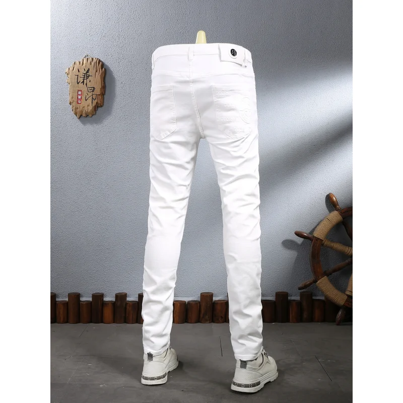 Мужские белые джинсы слим-фит, узкие прямые брюки на резинке, повседневные, трендовые, универсальные, черные брюки, новинка 2026 года, мужская одежда
Мужские белые джинсы слим-фит, узкие прямые брюки на резинке, повседневные, трендовые, универсальные, черные брюки, новинка 2026 года, мужская одежда