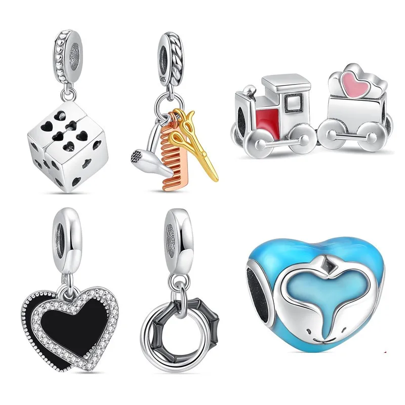 New 925 Sterling Silver Dolphins Dice Train Black hearts Charm Fit Original Pendant Bracelet DIY Jewelry For Women Bead
New 925 Sterling Silver Dolphins Dice Train Black hearts Charm Fit Original Pendant Bracelet DIY Jewelry For Women Bead