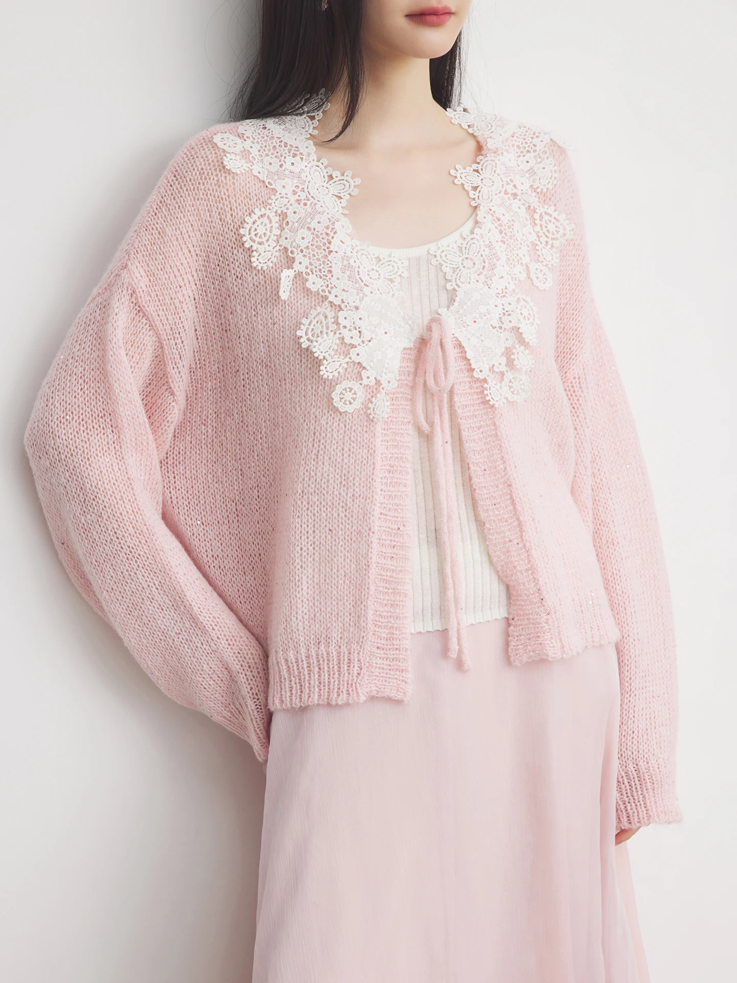Annata Pink Beaded Wool Knitted Open Cardigan Women's Early Spring Spring Autumn Top Soft Comfortable V-neck Long Sleeve
Annata Pink Beaded Wool Knitted Open Cardigan Women's Early Spring Spring Autumn Top Soft Comfortable V-neck Long Sleeve
