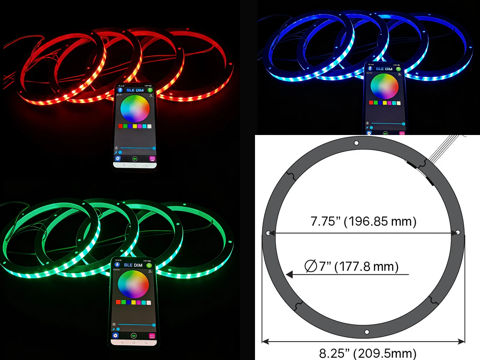 Universal 4PCS 8 Inch RGB White LED Speaker Rings for Car Truck Boat Audio Subwoofer Bass Lighting Kit Phone APP Remote Control
Universal 4PCS 8 Inch RGB White LED Speaker Rings for Car Truck Boat Audio Subwoofer Bass Lighting Kit Phone APP Remote Control