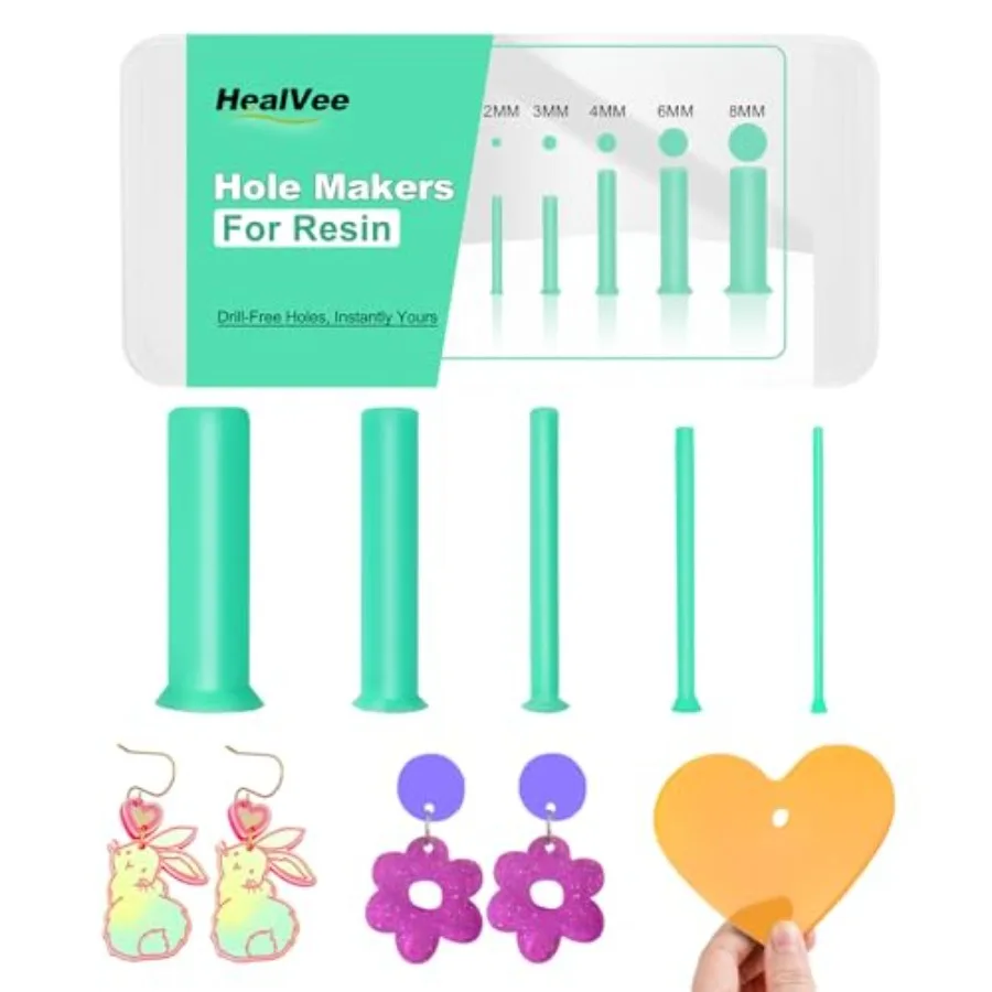 HealVee Hole Maker for Resin 5 Sizes 2/3/4/6/8mm 25PCS Make Holes Without Drilling for Epoxy and UV Resin Holes Tools for Jewel
HealVee Hole Maker for Resin 5 Sizes 2/3/4/6/8mm 25PCS Make Holes Without Drilling for Epoxy and UV Resin Holes Tools for Jewel