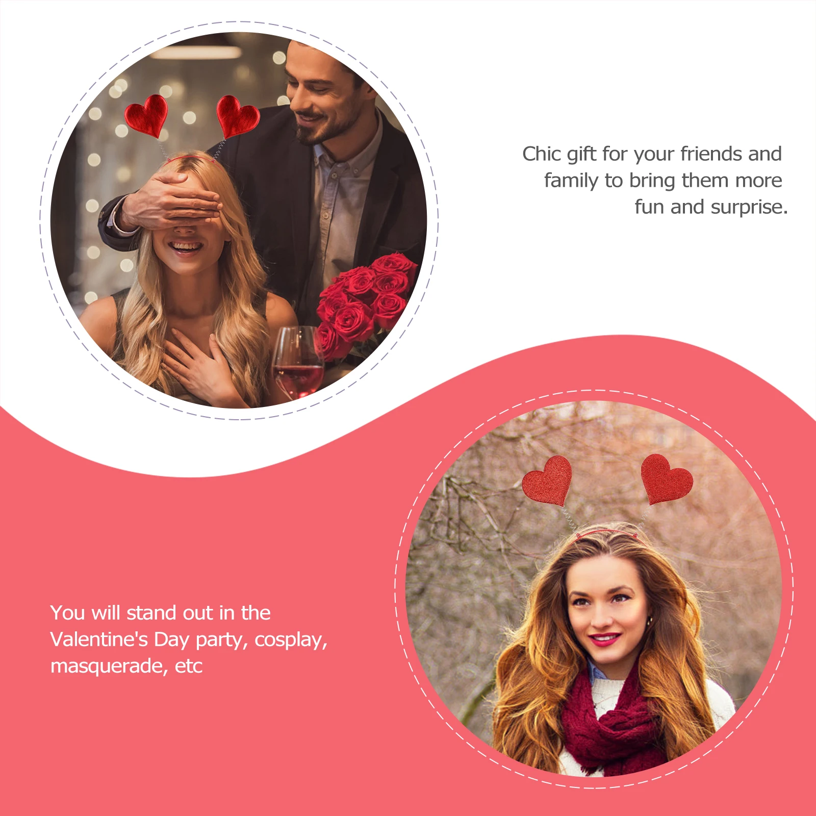 4 Pcs Heart Shaped Headbands Lightweight Photo Props for Gifts Suitable Lover's Day Party Cosplay Holiday Accessories
4 Pcs Heart Shaped Headbands Lightweight Photo Props for Gifts Suitable Lover's Day Party Cosplay Holiday Accessories