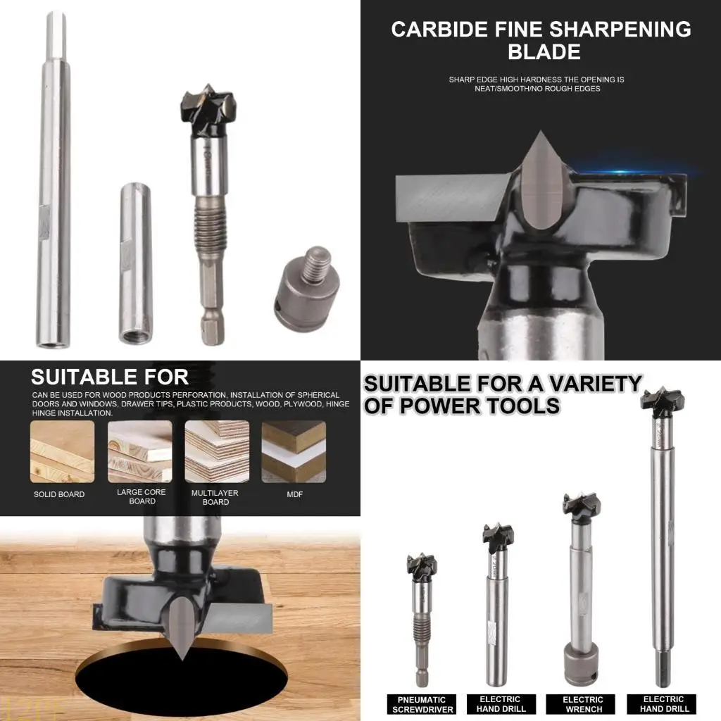 12PF High Hardness Hinge Hole Cutter, Woodworking Drill Bit Auger Opener for Drilling
12PF High Hardness Hinge Hole Cutter, Woodworking Drill Bit Auger Opener for Drilling