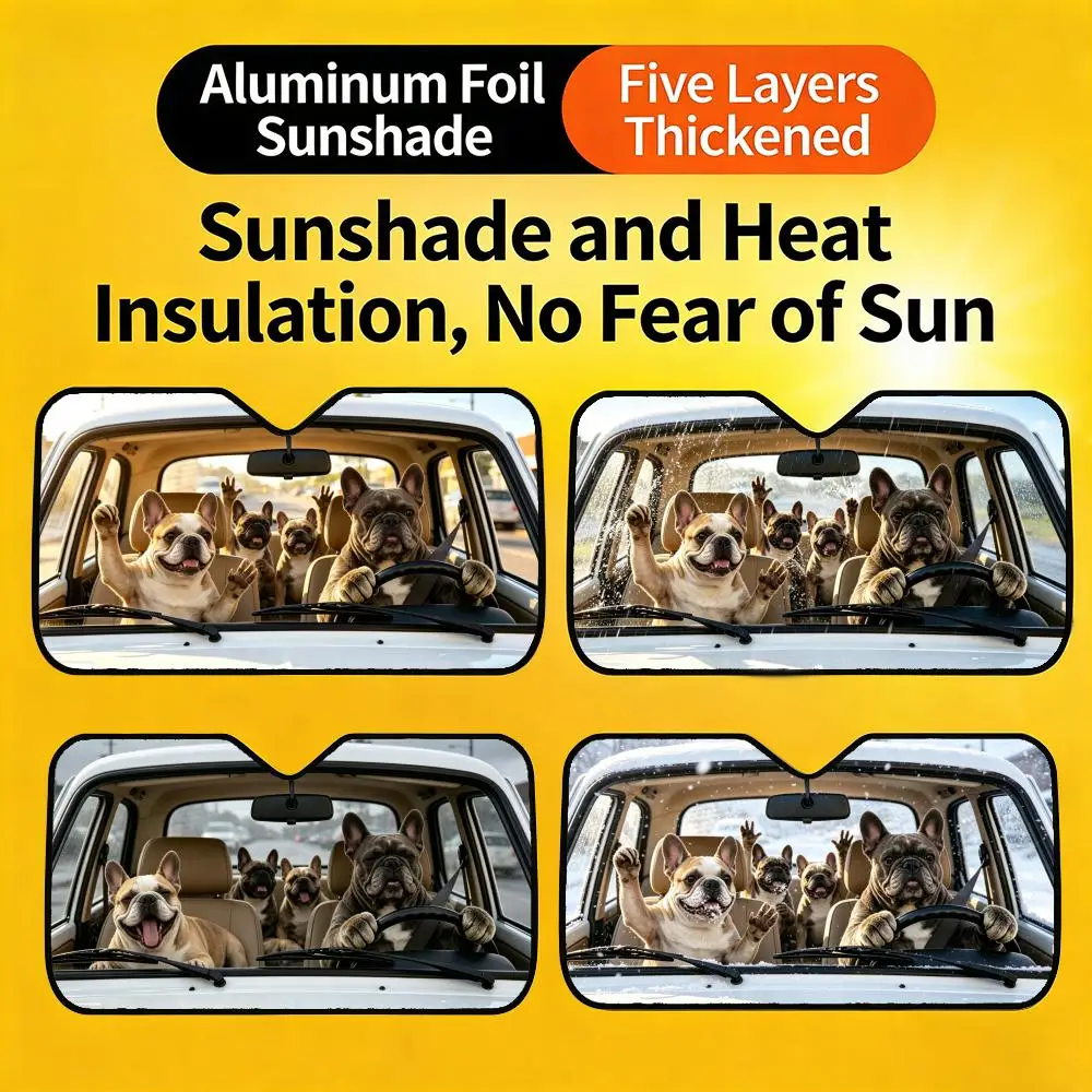 Sun Visor Cute and Funny Car Sunshade, Personalized UV-Resistant Front Windshield Sun Visor Cover F-French Bulldog Driving
Sun Visor Cute and Funny Car Sunshade, Personalized UV-Resistant Front Windshield Sun Visor Cover F-French Bulldog Driving
