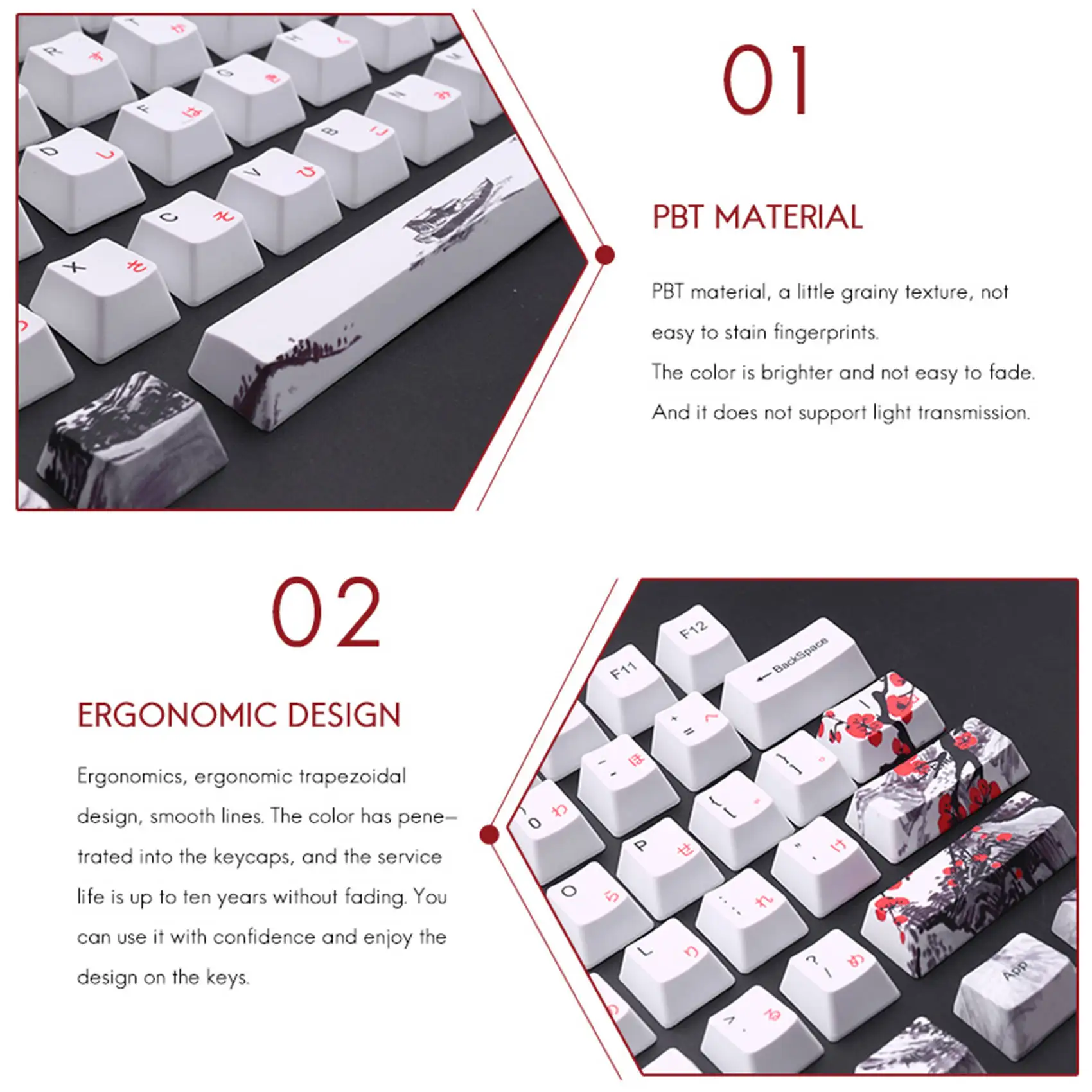 110 Keys PBT Keycap Dye-Sublimation Plum Blossom Cherry Profile Key Cap DIY Mechanical Keyboard Keycap Set Japanese HOT
110 Keys PBT Keycap Dye-Sublimation Plum Blossom Cherry Profile Key Cap DIY Mechanical Keyboard Keycap Set Japanese HOT