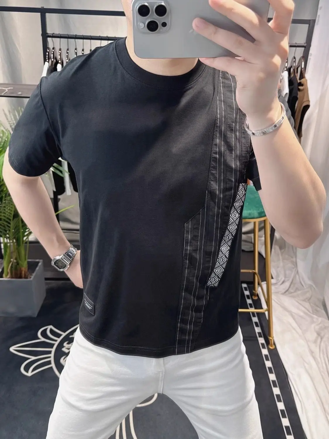 Summer cool patchwork t-shirt men's short-sleeved new stylish casual fashion men's top
Summer cool patchwork t-shirt men's short-sleeved new stylish casual fashion men's top