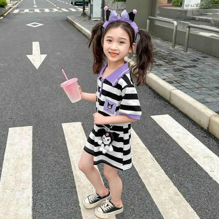 Girly Heart Kuromi Anime Kawaii Sanrio Short Sleeve Shirt Dress Cute Ins Summer Skirt Baby Clothes Lovely Gifts for Kids
Girly Heart Kuromi Anime Kawaii Sanrio Short Sleeve Shirt Dress Cute Ins Summer Skirt Baby Clothes Lovely Gifts for Kids