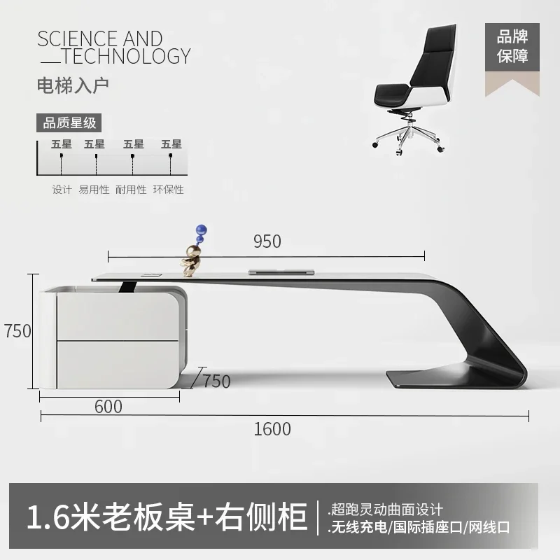 Офисный стол президента, супервизор, менеджер, современный стол и стул, модный компьютер, краска, босс 
Офисный стол президента, супервизор, менеджер, современный стол и стул, модный компьютер, краска, босс
