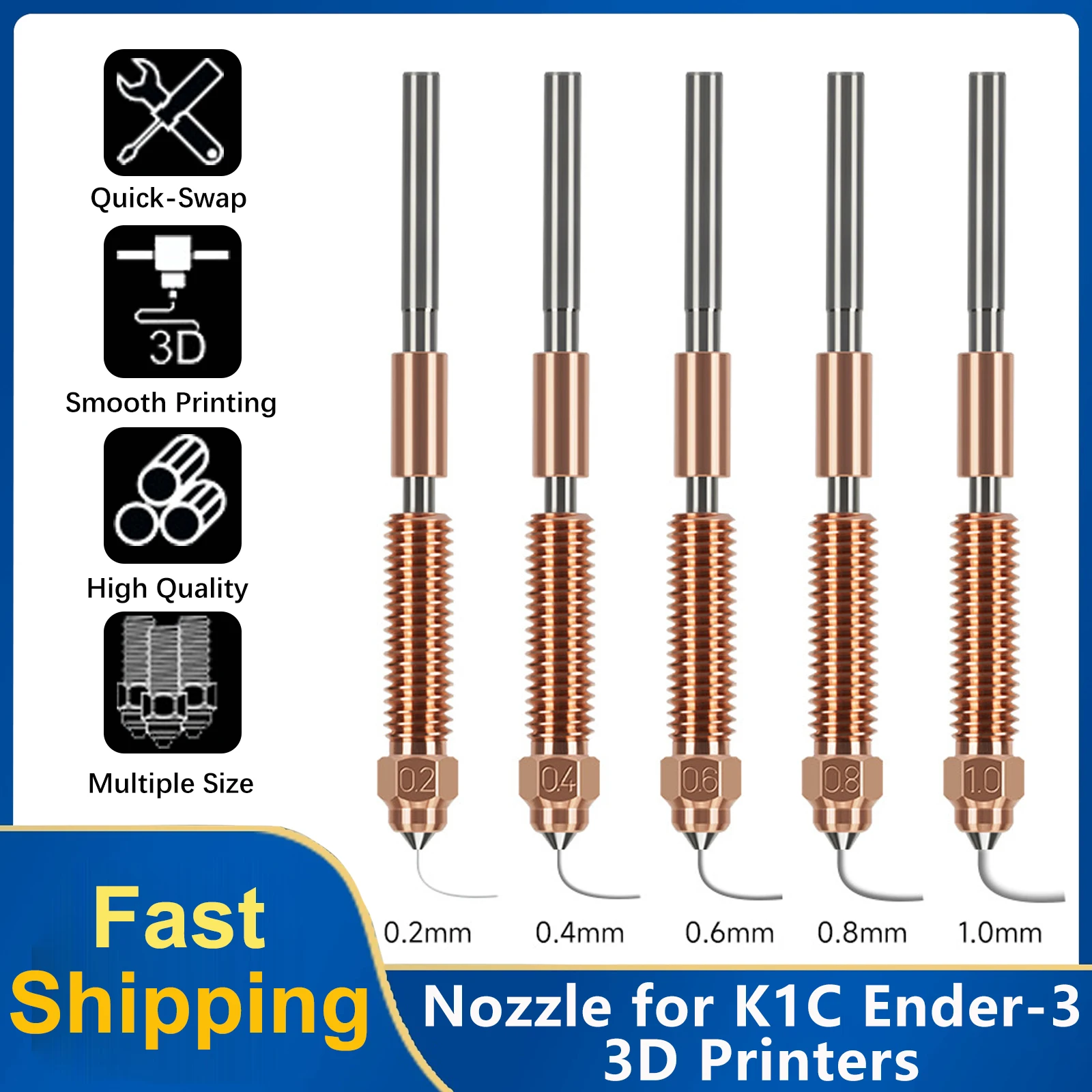 2PCS K1C Nozzle, Unicorn Quick-Swap Part for Ender-3 V3 Nozzle,Nozzle for K1C Ender-3 V3 Ender-3 V3 Plus 3D Printers
2PCS K1C Nozzle, Unicorn Quick-Swap Part for Ender-3 V3 Nozzle,Nozzle for K1C Ender-3 V3 Ender-3 V3 Plus 3D Printers
