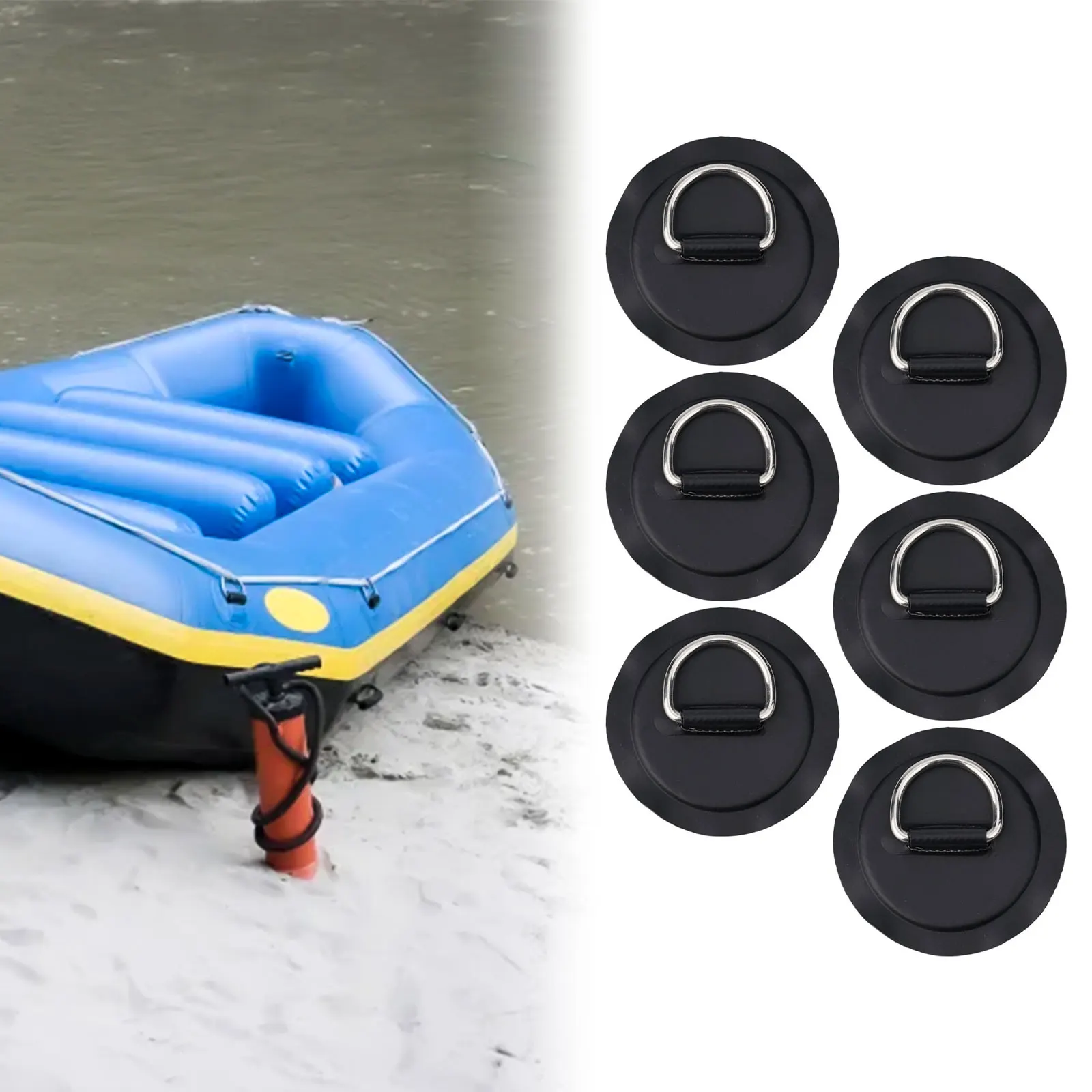 Patch D Ring Pad 6 Pcs Accessories Black PVC Part Stainless Steel Wear-resistance Corrosion-resistant Easy To Apply
Patch D Ring Pad 6 Pcs Accessories Black PVC Part Stainless Steel Wear-resistance Corrosion-resistant Easy To Apply