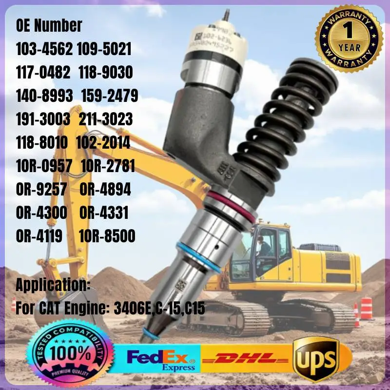 103-4562 109-5021 117-0482 118-8010 118-9030 0R-4300 0R-4331 10R-2781 0R-4894 Fuel Injector for CAT Engine C-16 C-15 3406E
103-4562 109-5021 117-0482 118-8010 118-9030 0R-4300 0R-4331 10R-2781 0R-4894 Fuel Injector for CAT Engine C-16 C-15 3406E