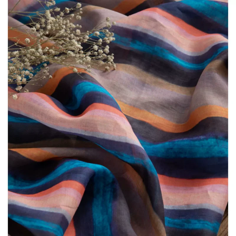 100% ramie fabric with colorful striped printing, suitable for DIY sewing of clothing, shirts, and dresses
100% ramie fabric with colorful striped printing, suitable for DIY sewing of clothing, shirts, and dresses