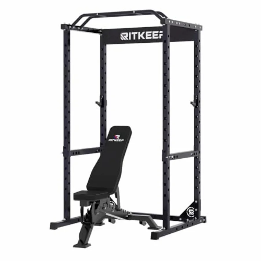 Home gym power cage for weightlifting and squat training, heavy-duty steel construction, black finish, 1200LB capacity with pul
Home gym power cage for weightlifting and squat training, heavy-duty steel construction, black finish, 1200LB capacity with pul