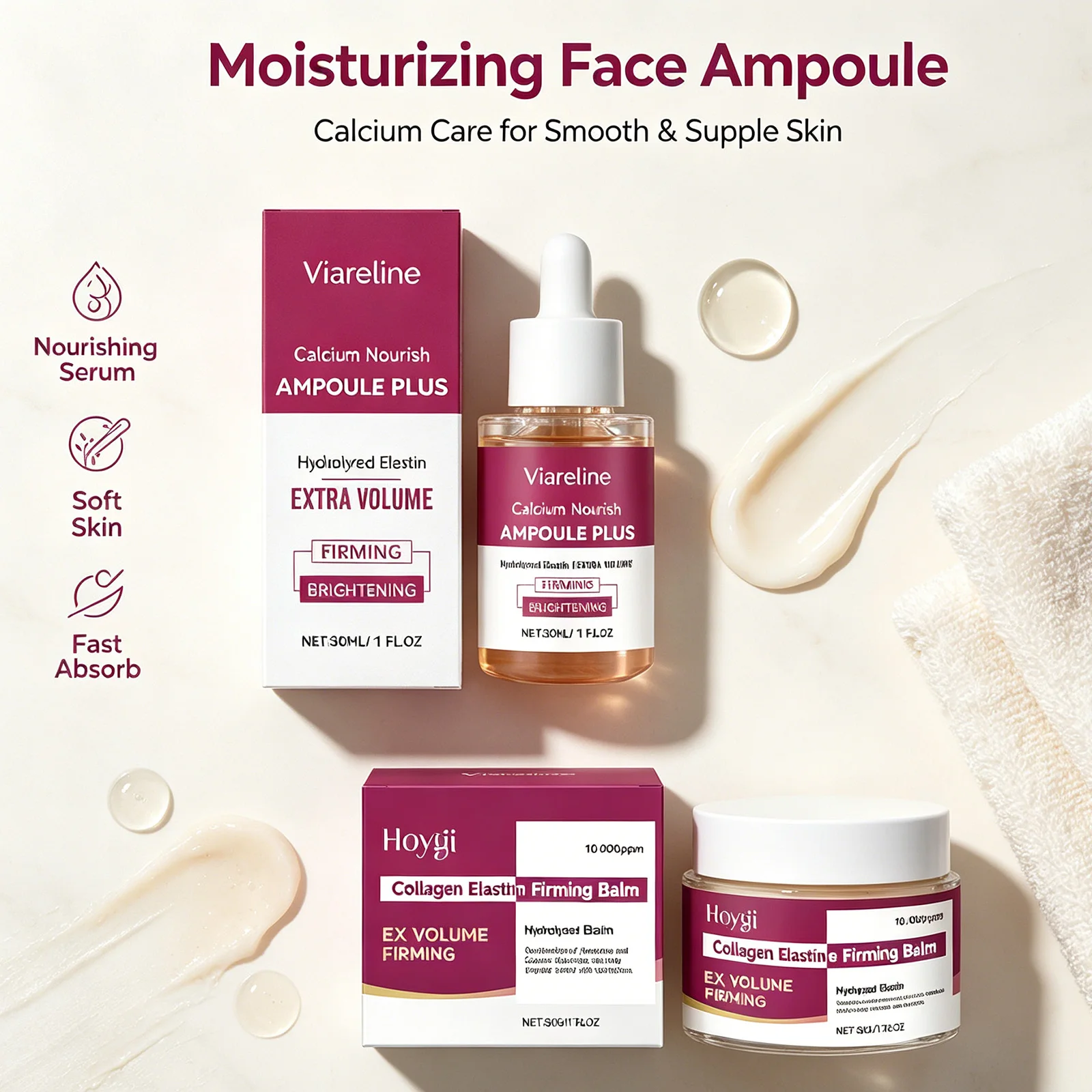 Calcium Nourish Ampoule Plus Collagen Firming Balm Set Hydrating Brightening Contour Elasticity Skincare Daily Skincare 30ml
Calcium Nourish Ampoule Plus Collagen Firming Balm Set Hydrating Brightening Contour Elasticity Skincare Daily Skincare 30ml
