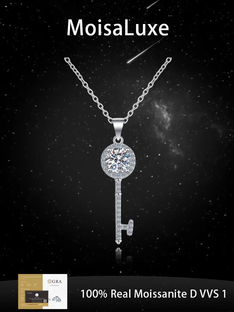 MoisaLuxe Official Store GRA Moissanite Plata Sterling 925 Silver Key Simple Collarbone Chain Gift Pendant Necklace for Women
MoisaLuxe Official Store GRA Moissanite Plata Sterling 925 Silver Key Simple Collarbone Chain Gift Pendant Necklace for Women