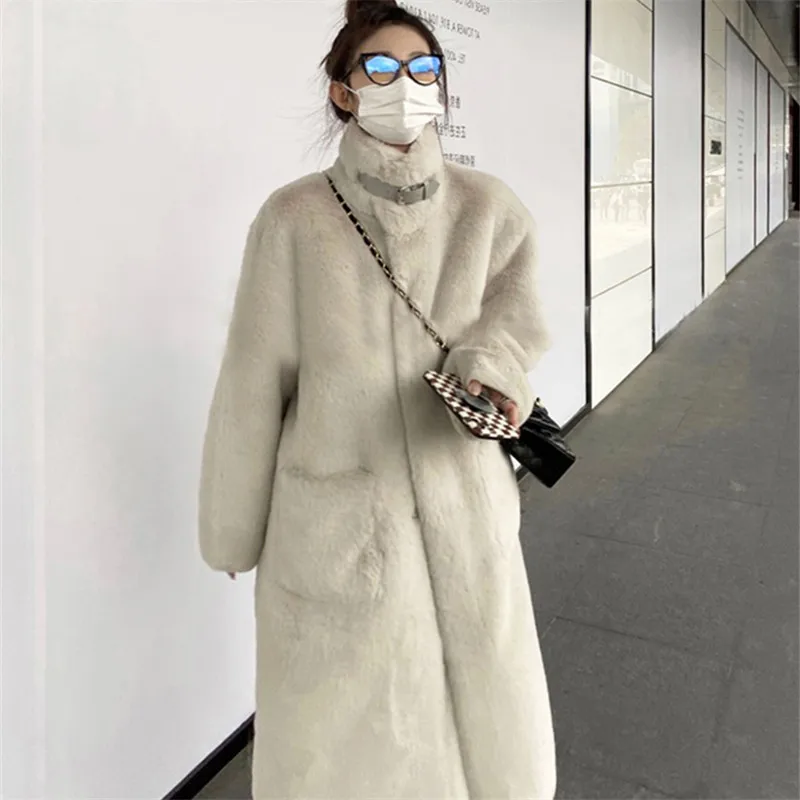 Double Faced Fur Jacket Women Winter Thick Warm Long Loose Overcoat Gray White Big Pocket Long Sleeve Rabbit Fur Coat Female
Double Faced Fur Jacket Women Winter Thick Warm Long Loose Overcoat Gray White Big Pocket Long Sleeve Rabbit Fur Coat Female