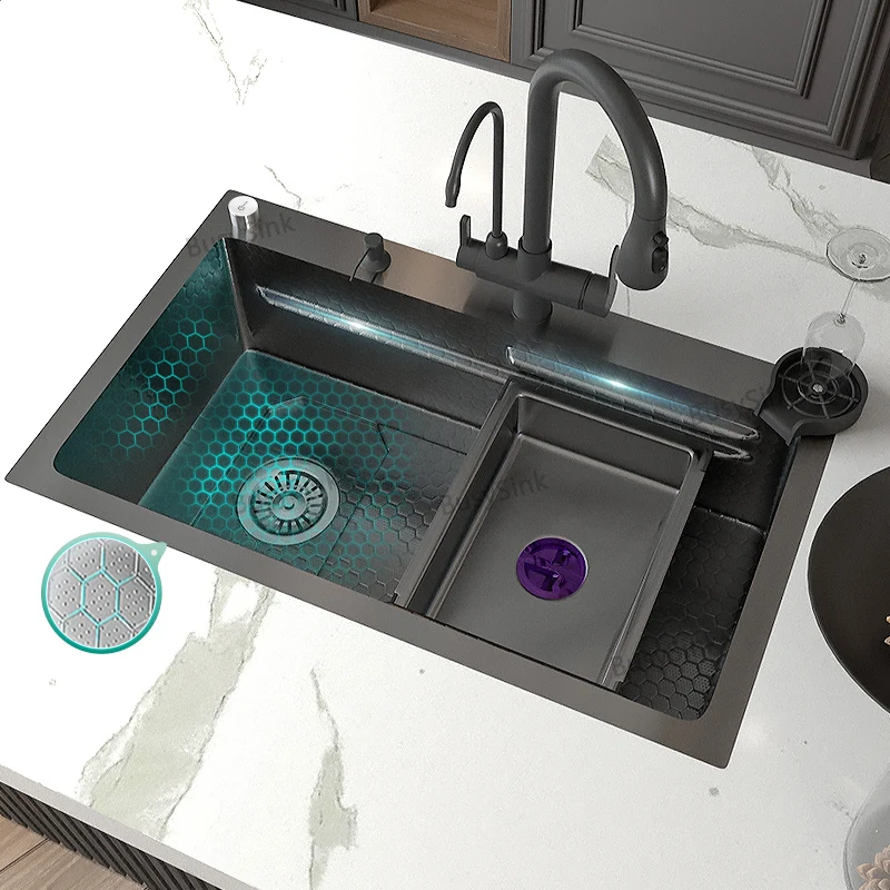 Kitchen Sink Stainless Steel Embossed Large Single Slot Wash Basin With kitchen Faucet Multi-functional Wash Pool
Kitchen Sink Stainless Steel Embossed Large Single Slot Wash Basin With kitchen Faucet Multi-functional Wash Pool