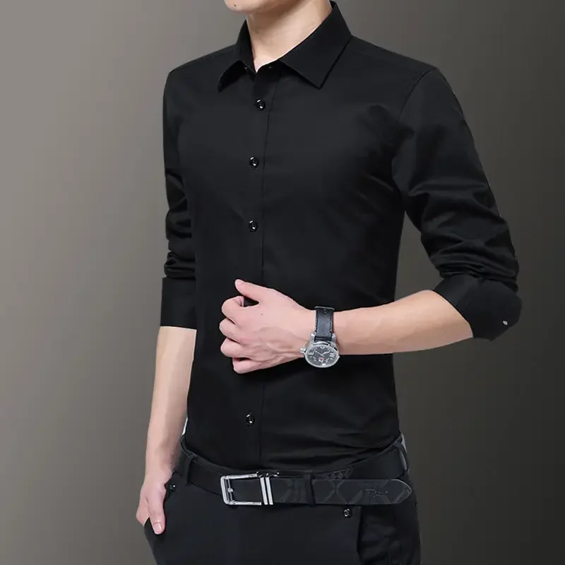 Formal Fashion Business Shirts Casual Spring Summer Solid Button Man Handsome Temperament Office Turn-down Collar Men's Clothing
Formal Fashion Business Shirts Casual Spring Summer Solid Button Man Handsome Temperament Office Turn-down Collar Men's Clothing