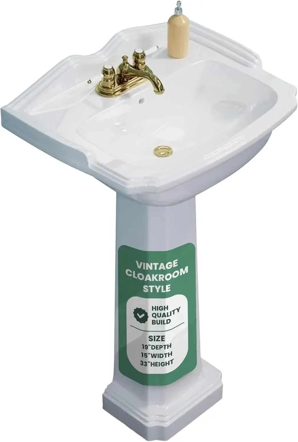Small Pedestal Sink Cloakroom Bathroom Sink White Porcelain Overflow Pre Drilled Centerset Faucet Holes Wide Tall
Small Pedestal Sink Cloakroom Bathroom Sink White Porcelain Overflow Pre Drilled Centerset Faucet Holes Wide Tall