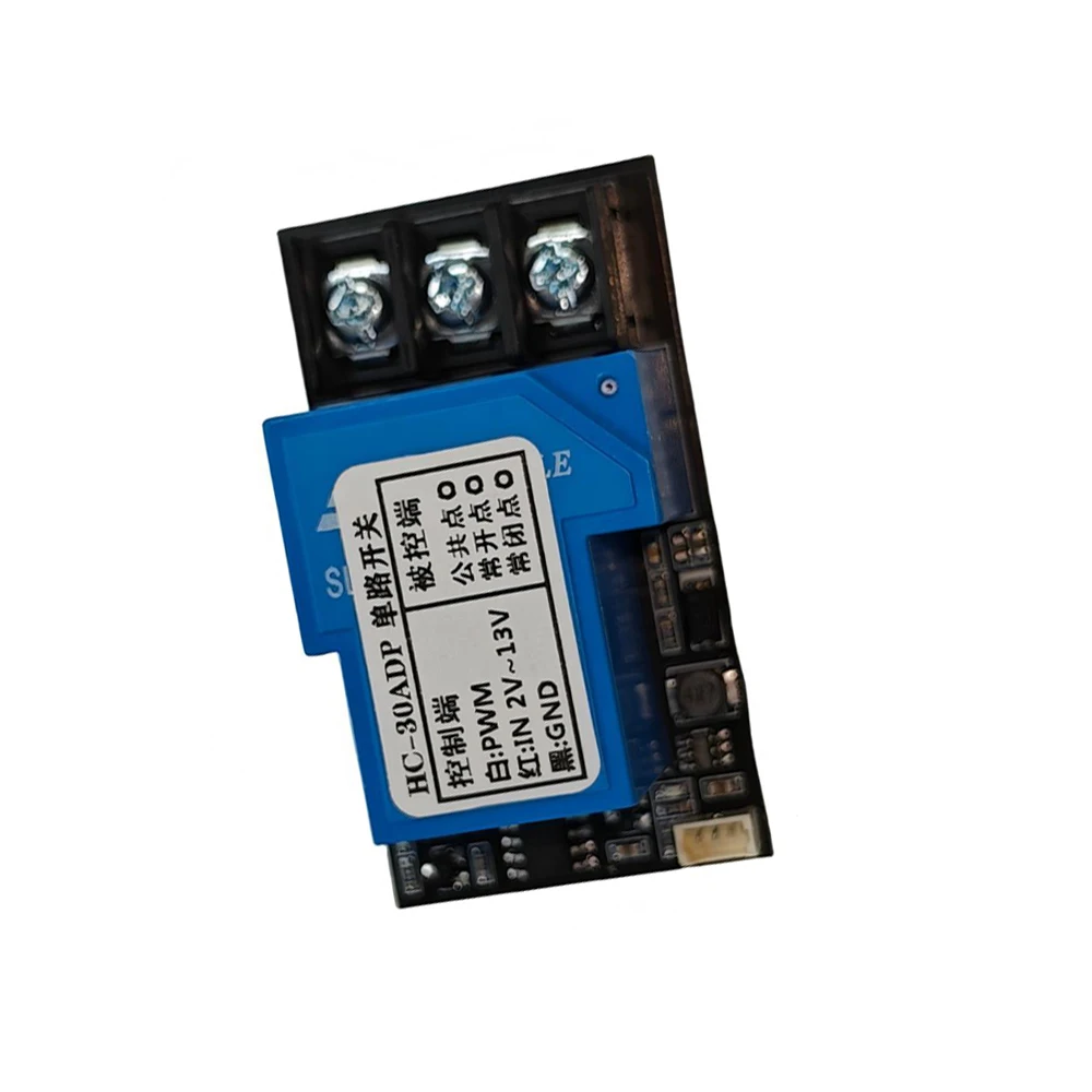 1-Way Electronic Switch 30A Relay Module Wide Voltage PWM Control for RC Model Light Control 2-13V Input 1000-2000us PWM Signal
1-Way Electronic Switch 30A Relay Module Wide Voltage PWM Control for RC Model Light Control 2-13V Input 1000-2000us PWM Signal