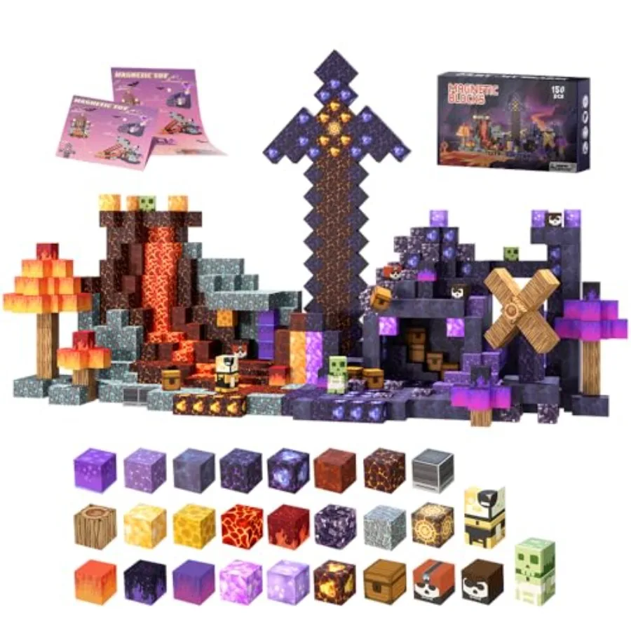 Magnetic Blocks, 150 pcs 1-inch Magnetic Building Blocks Set- STEM Puzzle Toy Suitable for Aged 3-12, Creative Tile Structure S
Magnetic Blocks, 150 pcs 1-inch Magnetic Building Blocks Set- STEM Puzzle Toy Suitable for Aged 3-12, Creative Tile Structure S