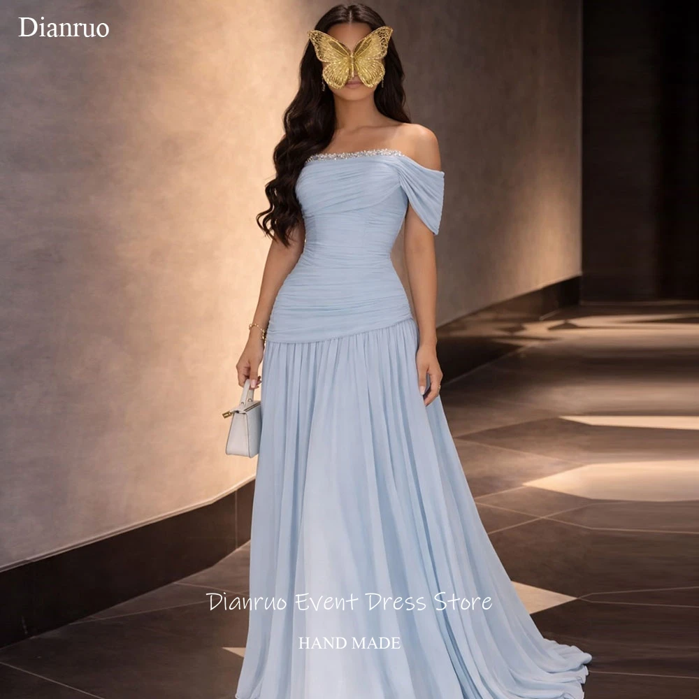 Dianruo Maxi Length Evening Dresses Beaded Trim Ruched A Line Pleated Vestido Formales Chiffon Vestidos De Verano Customized
Dianruo Maxi Length Evening Dresses Beaded Trim Ruched A Line Pleated Vestido Formales Chiffon Vestidos De Verano Customized